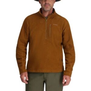 Simms Tan Fleece Quarter-Zip Medium Jacket